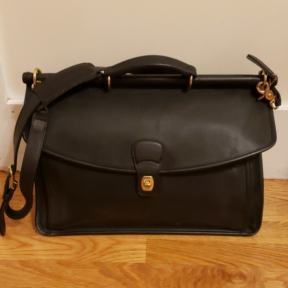 Coach Handbags - Black Coach Leather Vintage Briefcase Bag